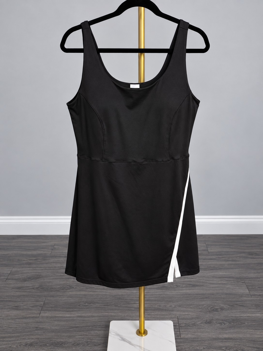Xersion Black Mini Dress with White Side Trim